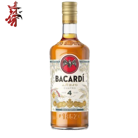 Image illustrant le produit Bacardi 4 ans (Anejo Cuatro), un produit de qualité qui fait partie des Rhums